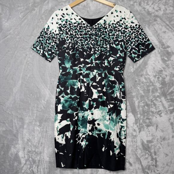 Brooks Brothers Dress Womens 6 Short Sleeve Fitted Printed Sheath Work Office - Picture 2 of 15